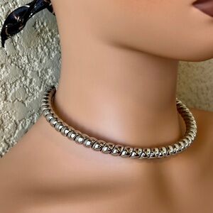 Silver Rope Choker Necklace